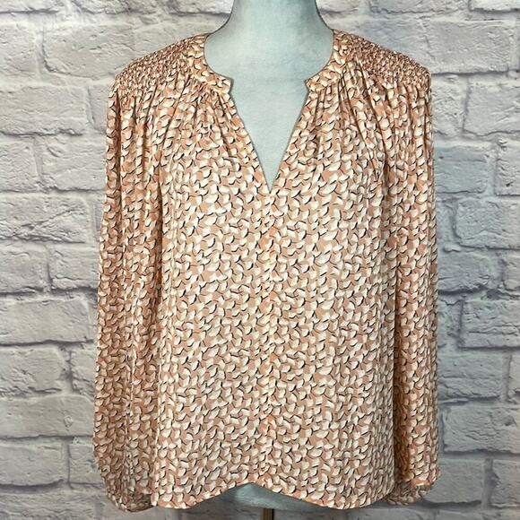 Ann Taylor semi sheer ginkgo leaf blouse - Picture 1 of 9